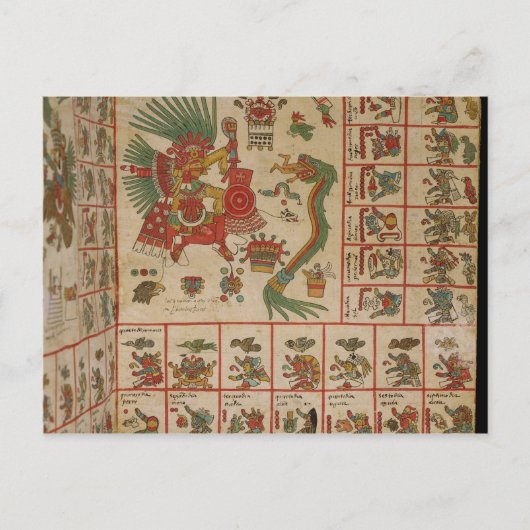 Aztec Codex Borbonicus Briefkaart (Voorkant)