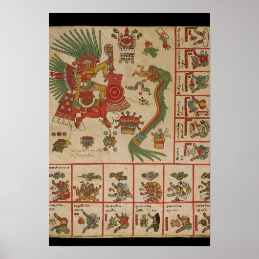 Aztec Codex Borbonicus Poster (Voorkant)
