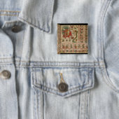 Aztec Codex Borbonicus Vierkante Button 5,1 Cm (In situ)