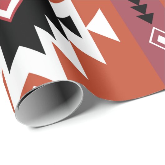 Aztec Colorful Geometric Pattern Cadeaupapier (Rol Hoek)