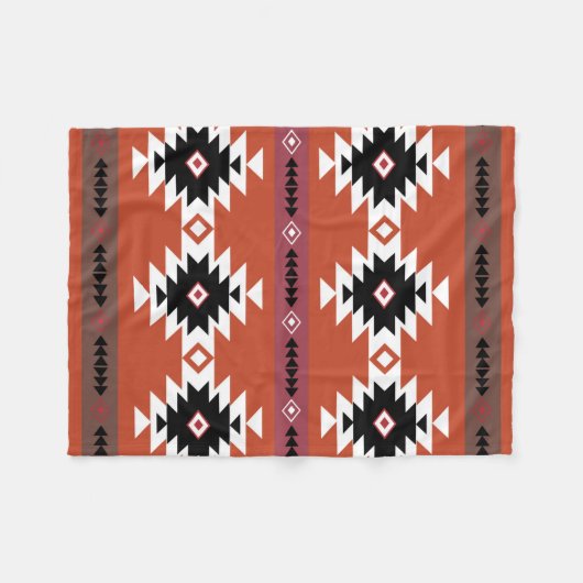 Aztec Colorful Geometric Pattern Fleece Deken (Voorkant (Horizontaal))
