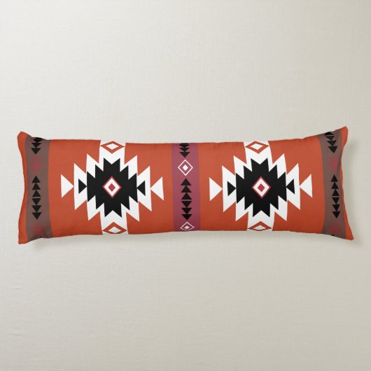 Aztec Colorful Geometric Pattern Lichaamskussen (Achterkant)