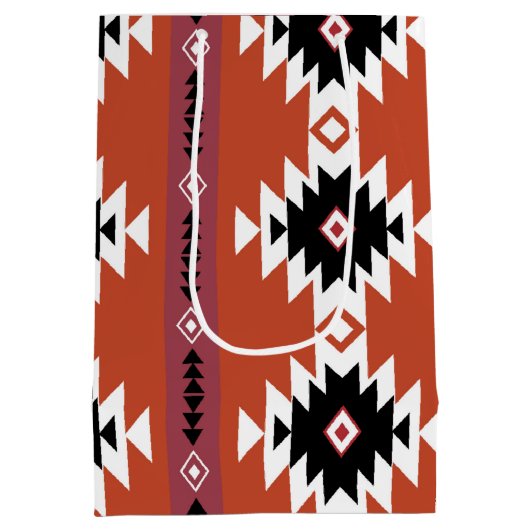 Aztec Colorful Geometric Pattern Medium Cadeauzakje (Achterkant)