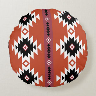 Aztec Colorful Geometric Pattern Rond Kussen