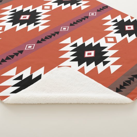 Aztec Colorful Geometric Pattern Sherpa Deken (3/4)