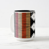 Aztec Colorful Geometric Pattern Tweekleurige Koffiemok (Voorkant links)