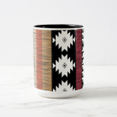 Aztec Colorful Geometric Pattern Tweekleurige Koffiemok (Center)
