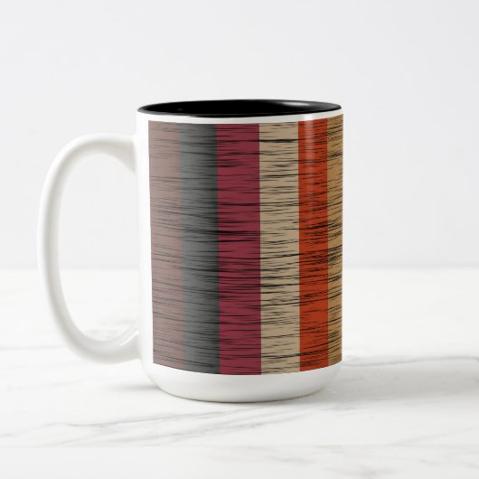 Aztec Colorful Geometric Pattern Tweekleurige Koffiemok (Links)