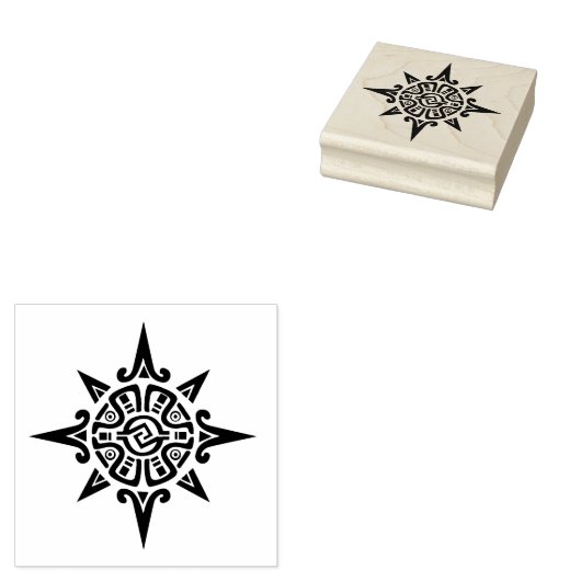 Aztec Compass Design Stamp Rubberstempel (Gestempeld)