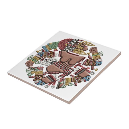Aztec Coyolxauhqui Tile Tegeltje (Zijkant)