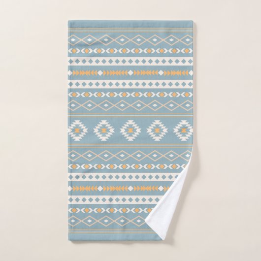 Aztec Cream Oranje Blue Mixed Motif Pattern Bad Handdoek (Handdoek)