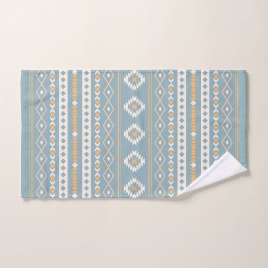 Aztec Cream Oranje Blue Mixed Motif Pattern Bad Handdoek (Handdoek)