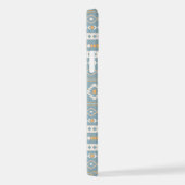 Aztec Cream Oranje Blue Mixed Motif Pattern iPhone Hoesje (Rechterkant)
