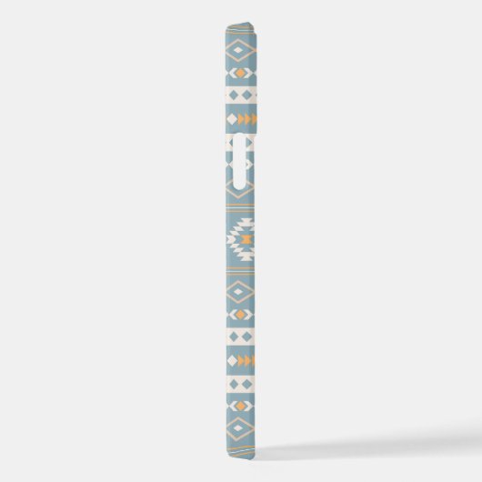 Aztec Cream Oranje Blue Mixed Motif Pattern iPhone Hoesje (Rechterkant)