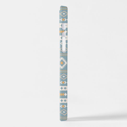 Aztec Cream Oranje Blue Mixed Motif Pattern iPhone Hoesje (Linkerkant)