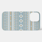 Aztec Cream Oranje Blue Mixed Motif Pattern iPhone Hoesje (Achterkant horizontaal)