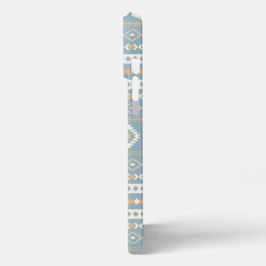 Aztec Cream Oranje Blue Mixed Motif Pattern iPhone Hoesje (Linkerkant)