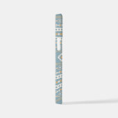 Aztec Cream Oranje Blue Mixed Motif Pattern iPhone Hoesje (Rechterkant)