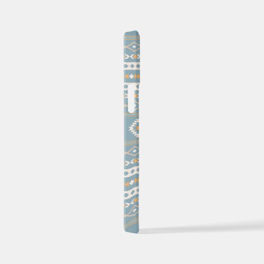 Aztec Cream Oranje Blue Mixed Motif Pattern iPhone Hoesje (Rechterkant)