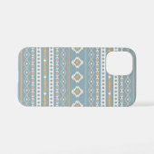 Aztec Cream Oranje Blue Mixed Motif Pattern iPhone Hoesje (Achterkant horizontaal)