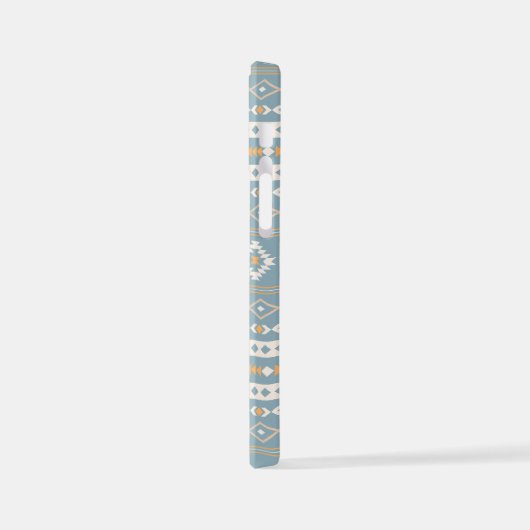 Aztec Cream Oranje Blue Mixed Motif Pattern iPhone Hoesje (Linkerkant)