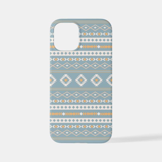 Aztec Cream Oranje Blue Mixed Motif Pattern iPhone Hoesje (Achterkant)