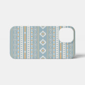Aztec Cream Oranje Blue Mixed Motif Pattern iPhone Hoesje (Achterkant horizontaal)