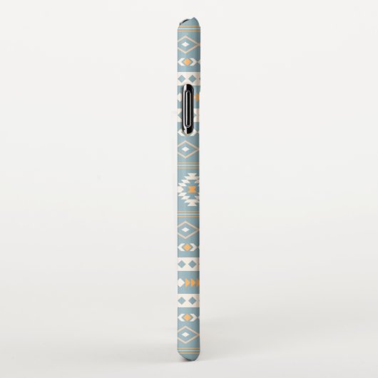Aztec Cream Oranje Blue Mixed Motif Pattern iPhone Hoesje (Rechterkant)