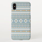 Aztec Cream Oranje Blue Mixed Motif Pattern iPhone Hoesje (Achterkant)