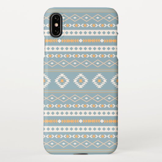 Aztec Cream Oranje Blue Mixed Motif Pattern iPhone Hoesje (Achterkant)