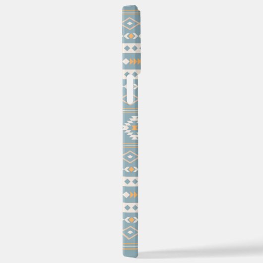 Aztec Cream Oranje Blue Mixed Motif Pattern iPhone Hoesje (Rechterkant)
