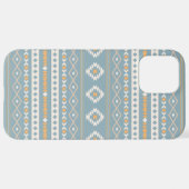 Aztec Cream Oranje Blue Mixed Motif Pattern iPhone Hoesje (Achterkant horizontaal)