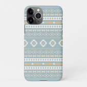 Aztec Cream Oranje Blue Mixed Motif Pattern iPhone Hoesje (Achterkant)