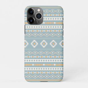 Aztec Cream Oranje Blue Mixed Motif Pattern iPhone 11Pro Hoesje