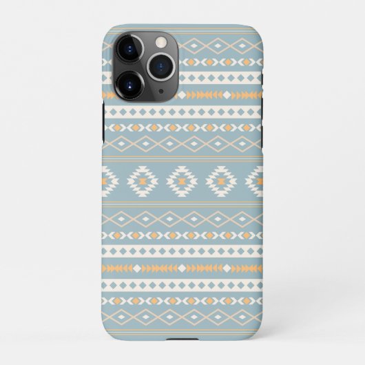Aztec Cream Oranje Blue Mixed Motif Pattern iPhone Hoesje (Achterkant)