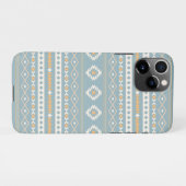 Aztec Cream Oranje Blue Mixed Motif Pattern iPhone Hoesje (Achterkant horizontaal)