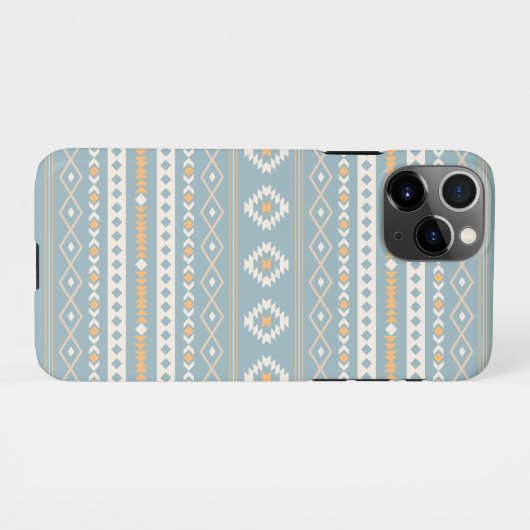 Aztec Cream Oranje Blue Mixed Motif Pattern iPhone Hoesje (Achterkant horizontaal)