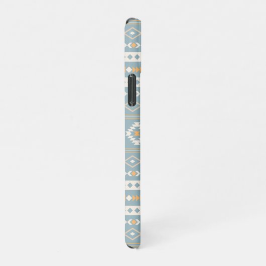 Aztec Cream Oranje Blue Mixed Motif Pattern iPhone Hoesje (Rechterkant)