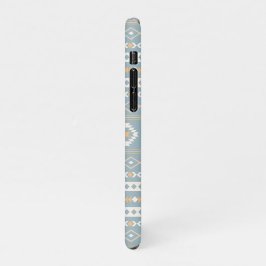 Aztec Cream Oranje Blue Mixed Motif Pattern iPhone Hoesje (Linkerkant)