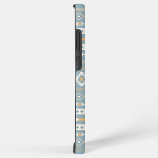 Aztec Cream Oranje Blue Mixed Motif Pattern Samsung Galaxy Hoesje (Rechterkant)