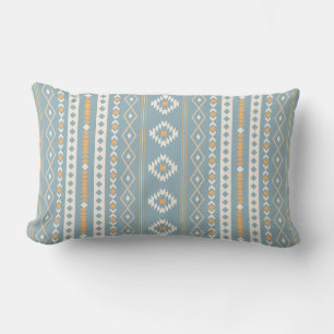 Aztec Cream Oranje Blue Mixed Motif V Patroon Kussen