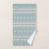 Aztec Cream Oranje Blue Motif Rpt Pattern Bad Handdoek (Handdoek)