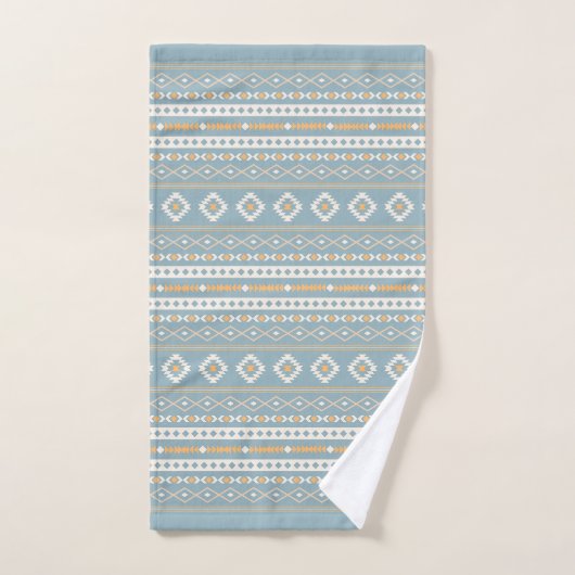 Aztec Cream Oranje Blue Motif Rpt Pattern Bad Handdoek (Handdoek)