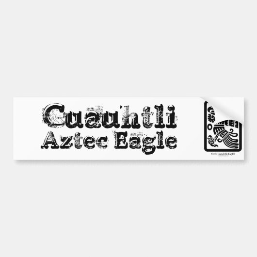 Aztec Cuauhtli - Eagle (Black) Bumpersticker (Voorkant)
