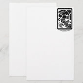 Aztec Cuauhtli - Eagle (Black) Stationery Briefpapier (Voorkant / Achterkant)