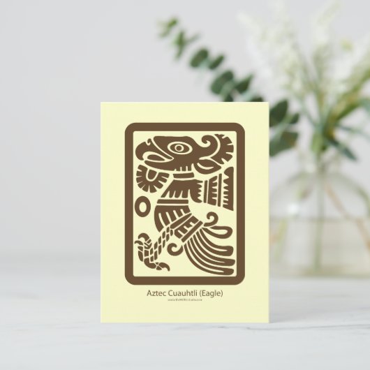 Aztec Cuauhtli - Eagle (bruin) Briefkaart (Staand voorkant)