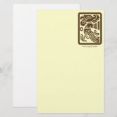 Aztec Cuauhtli - Eagle (bruin) Stationery Briefpapier (Voorkant / Achterkant)