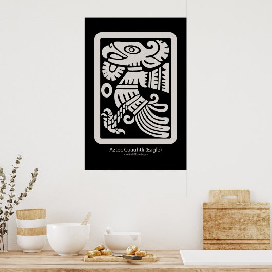 Aztec Cuauhtli - Eagle (Putty) Print (Keuken)