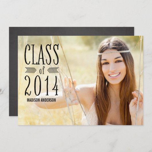 Aztec Dark | Uitnodiging van de Graduation Party 2 (Voorkant / Achterkant)