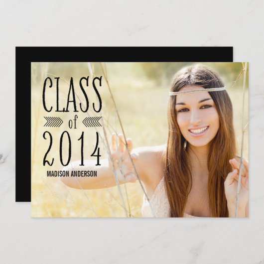 Aztec Dark | Uitnodiging van de Graduation Party 2 (Voorkant / Achterkant)